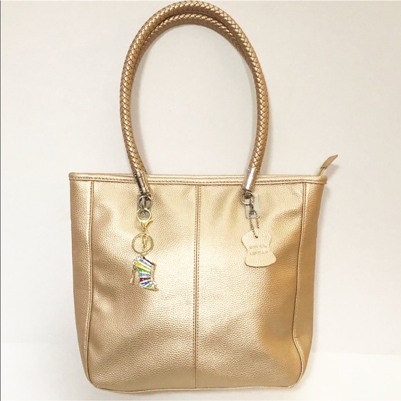 Beautiful Pale Gold Leather Handbag NWOT - Picture 3 of 8